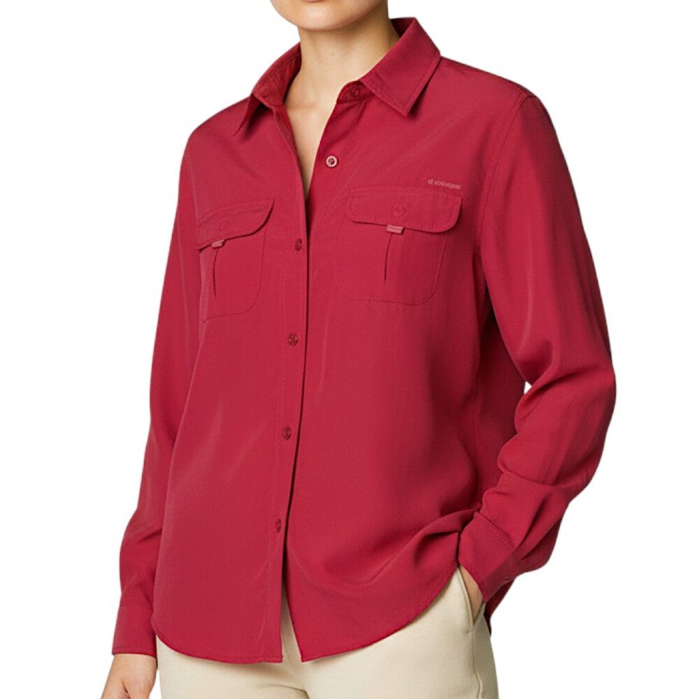 Shaver Lake Authentic Casuals Women's Red Button Down Shirt - Size S